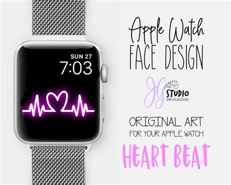 Apple Watch Wallpaper Heart Beat Original Art Watch Face Design for