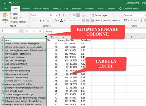 Come Ordinare In Tabella I Dati Di Un File Di Testo Con Excel O