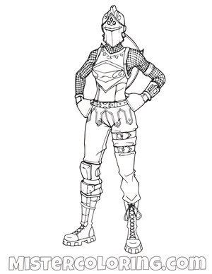 Female Black Knight Posing Fortnite Coloring Page | Artizanat