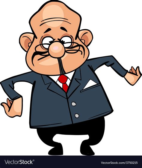 Cartoon Character The Director Bald Man In A Suit Vector Image