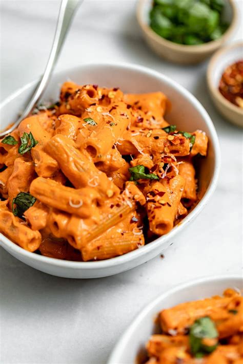 Vegan Roasted Red Pepper Pasta Eat With Clarity