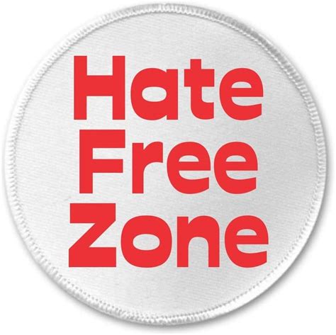 Qty 5 Hate Free Zone 3 Sew On Patches Anti Against Hatred