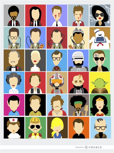 I'm sorry but is it a criteria for horror. 30 Famous Film Characters - Vector Download