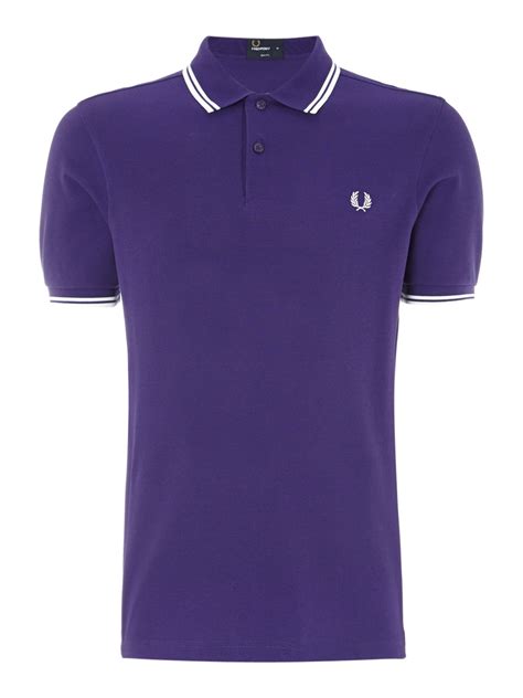 Fred Perry Classic Slim Fit Twin Tipped Polo Shirt In Purple For Men Lyst