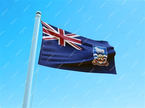 Ondeando La Bandera De Las Islas Malvinas Foto Premium