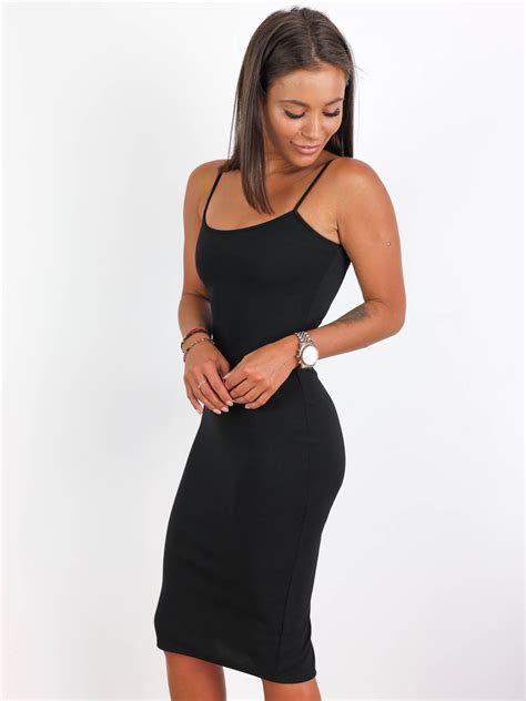 elegancka ołówkowa sukienka midi czarna a174 k01 sklep internetowy wassyl