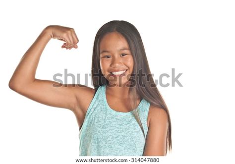 Strong Tween Girl Flexing Her Arm Stock Photo Edit Now 314047880