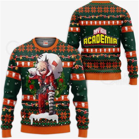Katsuki Bakugo Ugly Christmas Sweater Xmas T My Hero Academia Store