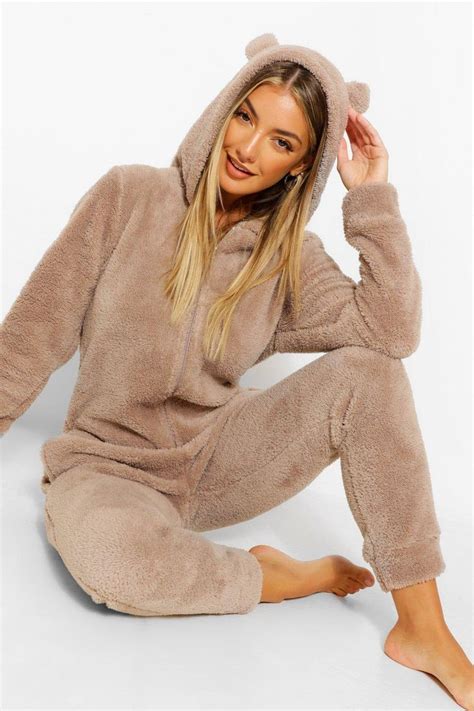 Fluffy Bear Ear Onesie Luxe Loungewear Bear Ears Onesies