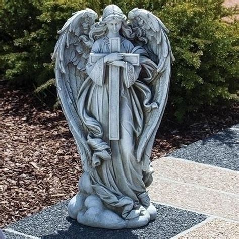 Angel With Cross Outdoor Statue 25 Garden Statues Statue Outdoor
