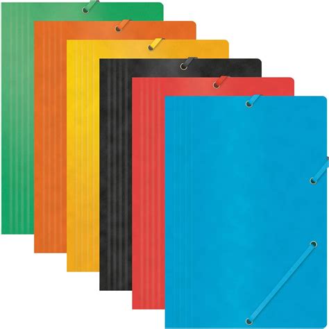 Office Products Mappe Mit Gummiband Presspan Karton A4 390 Gsm 3x