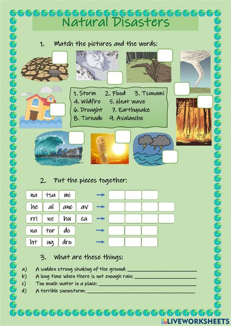 Natural Disasters Esl Worksheet Free Download Goodimg Co