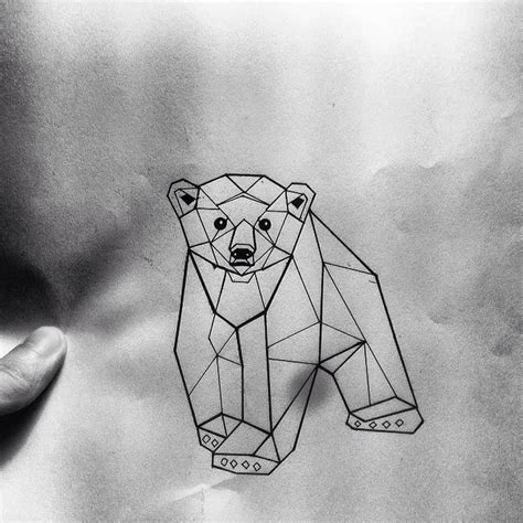 Little Geometric Bear Baby Tattoo Design Tattooimagesbiz