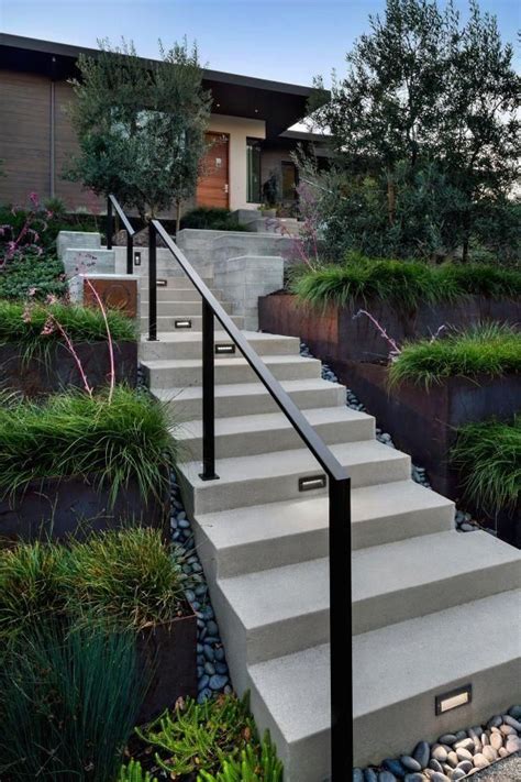 Polished Concrete Steps Guide Visitors Towards The Main Entrance With