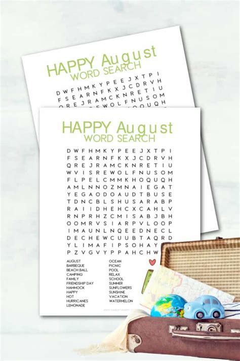 August Word Search Made With Happy