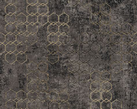 Livingwalls Wallpaper «Graphics, Black, Gold, Metallic» 374246