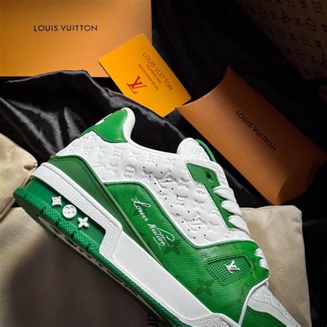 Detailed Review Louis Vuitton Trainer 54 ‘signature Green White By Dw 🔥🔥🔥 Rrepsneakers