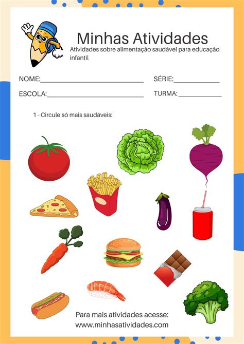 Caderno Com 19 Atividades Sobre Alimentação Saudável Para Educação Infantil