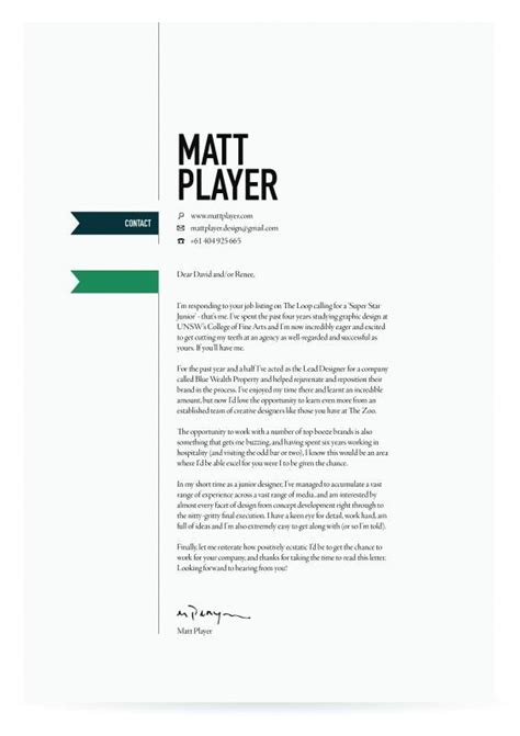 Cover Letter Template Design Free One Page Resume Template Check Out