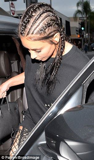 Kim Kardashian Steps Out In Racy Thigh High Lace Up Boots And Cornrows In Beverly Hills Daily