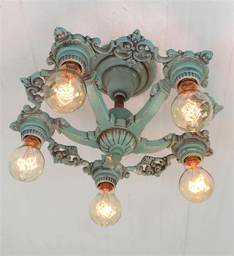 Find deals on products in light & electric on amazon. Farmhouse Semi Flush Mount Light Fixture, 1920's Riddle ...
