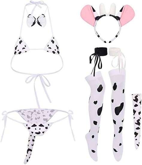 Cow Cosplay Lingerie Set Sexy Maid Costume Etsy Uk