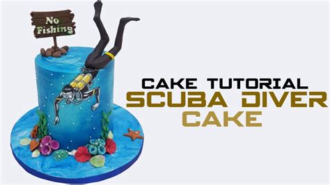 Scuba Diver Cake Snorkeling Cake Underwater Sea Diving Cake