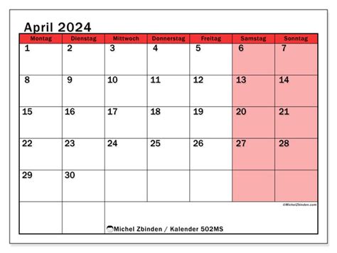 Kalender April 2024 502ms Michel Zbinden Lu
