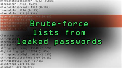 Create Brute Force Wordlists From Leaked Password Databases Tutorial