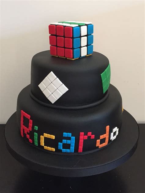 A Rubiks Cube Cake Rubiks Cube Cake Rubix Cube 14th Birthday Cakes