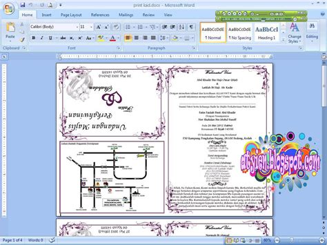 Tak perlu nak buat di hotel jika ingin berjimat. Cara Buat Peta Kad Kahwin Guna Microsoft Word