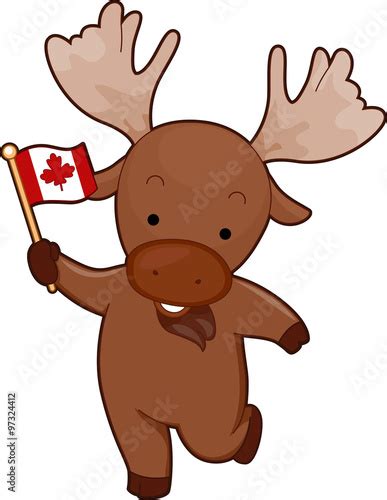 Mascot Moose Canada Flag Stock Image And Royalty Free Vector Files On