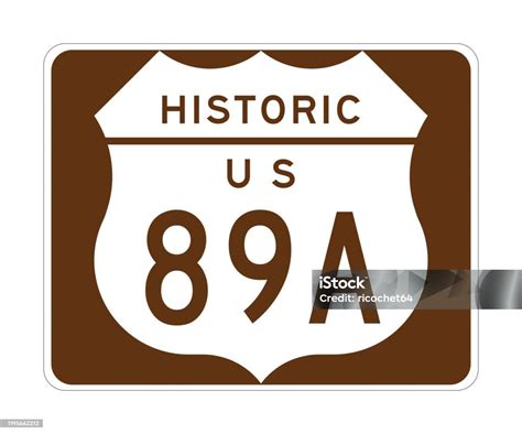 Historic Us Route 89a Sign Stock Illustration Download Image Now