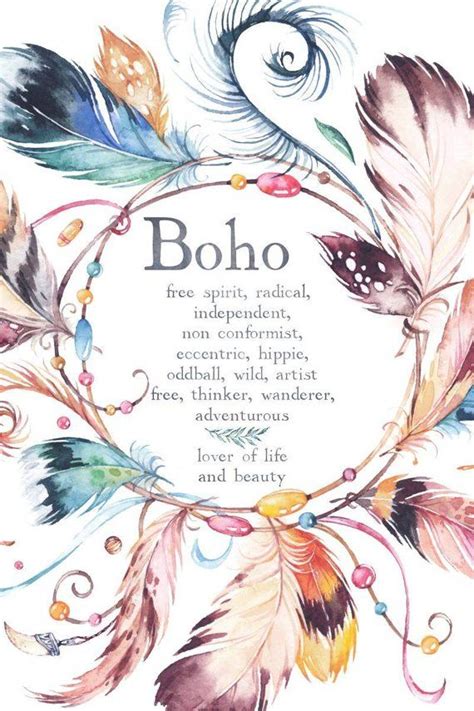 Boho Typography Print Free Spirit Quote Poster Natural ...