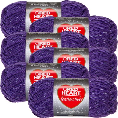 Red Heart Reflective Yarn Purple Multipack Of 6