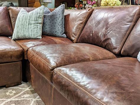 Rustic Leather Sectional Sofa Ss 