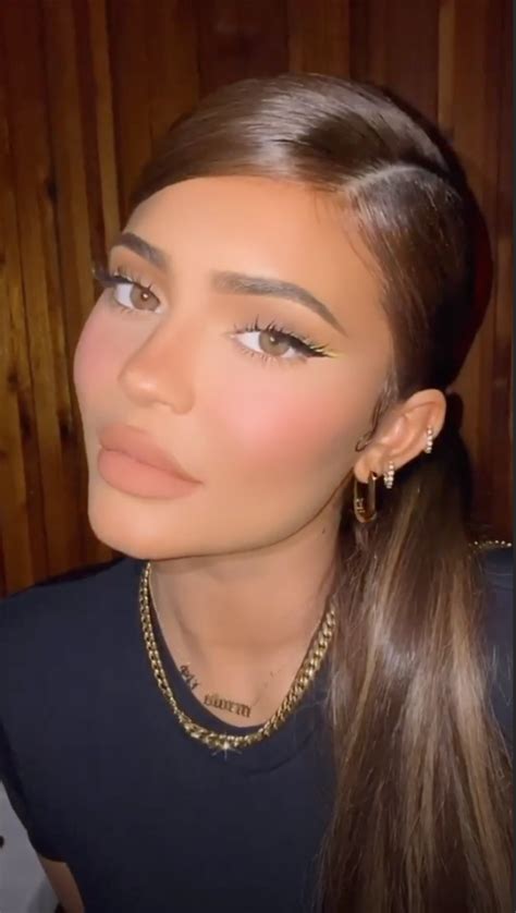 Kylie Jenner Gave Her Signature Black Winged Eyeliner A Neon Yellow Twist