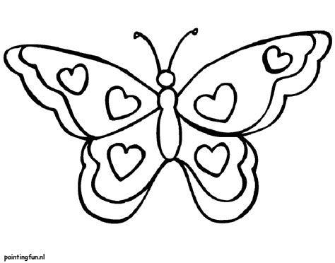Een kleurplaat bestaat meestal uit een simpel motief in brede zwarte lijnen en is over het algemeen gedrukt op wit papier. Kleurplaat Valenijn en liefde. Vlinder met hartjes ...