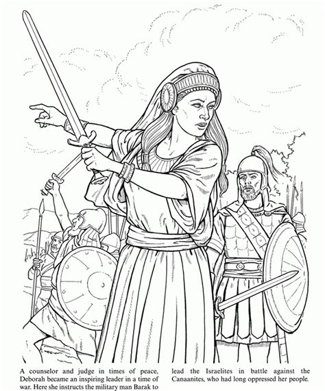 You can use the color posters to make decorated binders for school. Deborah And Barak Coloring Page - Coloring Home