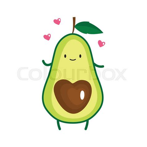 You're in a rush or busy doing things but you need a quick snack. Illustration of cute avocado. Vector ... | Stock vector ...