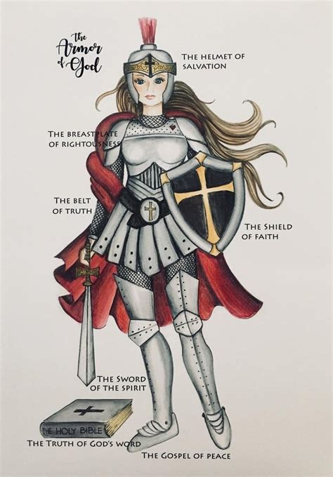 Female Armor Of God Coloring Page