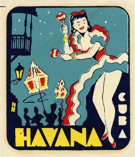 Poster Havana Rumba Dancer Cuba La Habana Havana 1940s Vintage Cuba Havana Retro Cuba