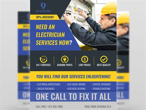 Electrical Services Flyer Template By Owpictures On Dribbble