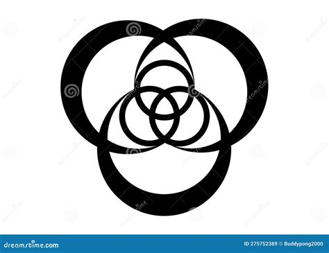 Celtic Knot Borromean Ring Isolated On White Background Stock Vector