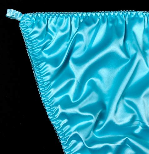 Satin String Bikini Panties Light Blue Etsy UK