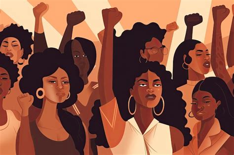 Premium Ai Image Group Of African American Women With Raised Hands