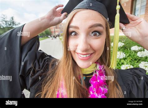 Excited College Student Stock Photo Alamy