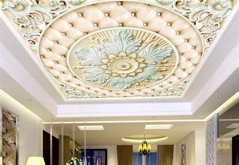 3d wallpaper to decor for your walls. 3d ceiling wall paper Flower relief wallpaper for walls 3 ...