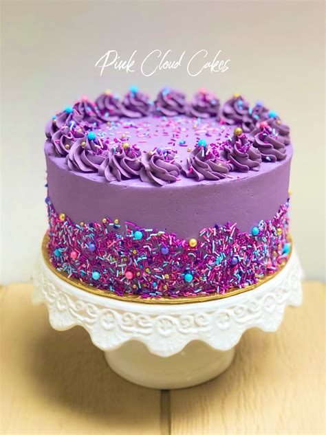 Sprinkles Birthday Cake Purple Cakes Birthday Beautiful Birthday Cakes Cute Birthday Cakes