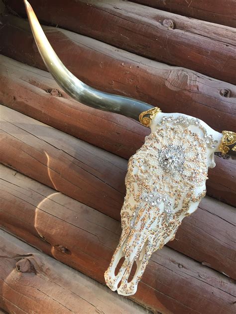 Bling Cow Skull Cow Skull Art Deer Skull Decor Cow Skull